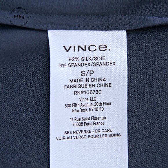 Vince Silk Blend Sleeveless Button Down High Low Blouse Purple Blue Women S - Picture 9 of 10